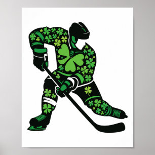 Poster Joueur de hockey pour la Saint-Patrick - Esprit Sh