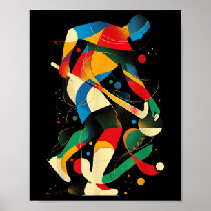 Poster Joueur de hockey sur gazon esthétique sur terrain