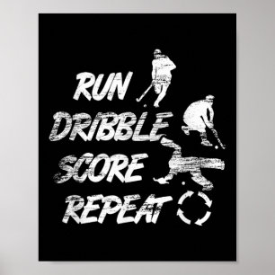 Poster Joueur de hockey sur gazon Répéter Dribble Marquer