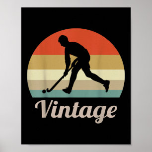 Poster Joueur de hockey sur gazon Style Rétro Vintage Spo
