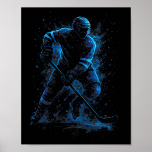 Poster Joueur de hockey sur glace dynamique - Patinage d'