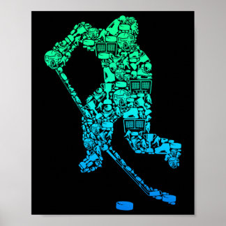 Poster Joueur de hockey sur glace jeunesse hommes enfants