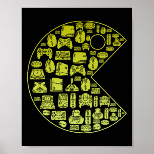 Poster Joueur de jeux vidéo vintage 1980 Rétro Millennial