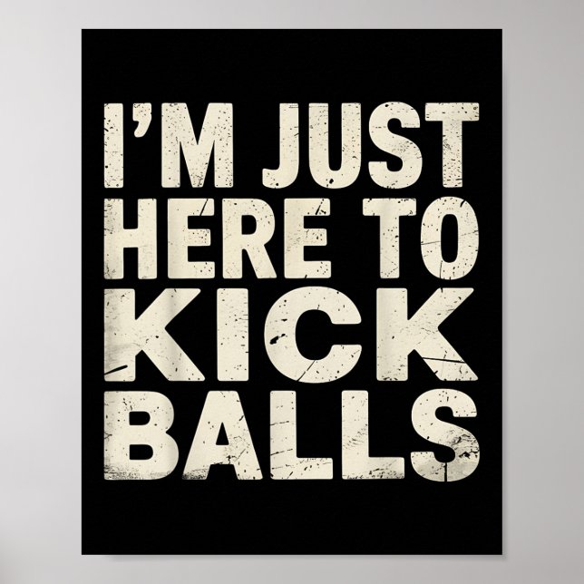 Poster Joueur de Kickball juste ici Kick Funny Sports (Devant)