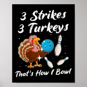 Poster Joueur de quilles de Turquie Strike Spare Bowler