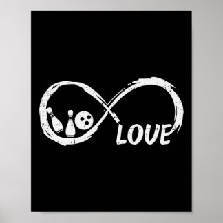 Poster Joueur de quilles infini Love Bowling Femmes Fille