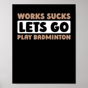 Poster Joueur de raquette de Badminton Court - Coupe de r