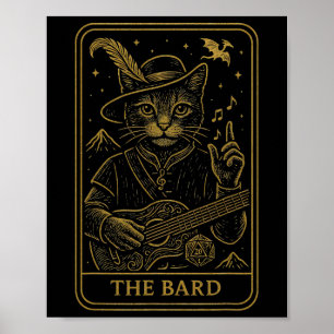 Poster Joueur de Rpg Le Rd D20 Dés Nerd Geek Chat Hommes