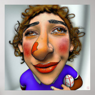 Poster Joueur de rugby à nez cassé - Peinture de rugby Im