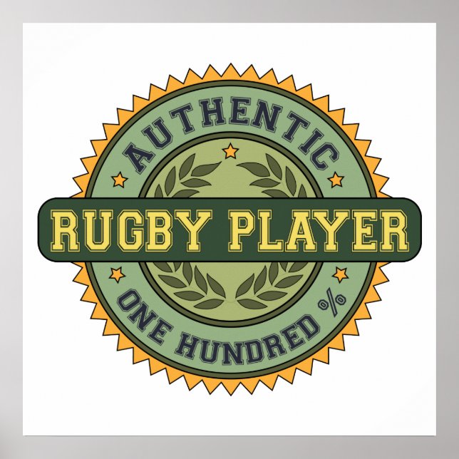 Poster Joueur de rugby authentique (Devant)