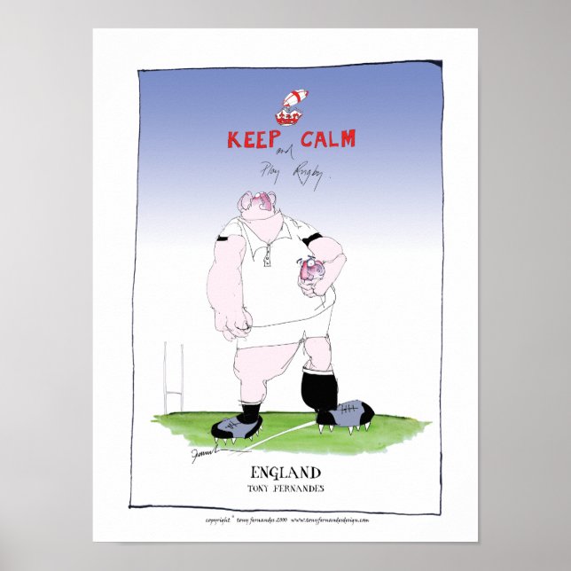 Poster joueur de rugby d'angleterre, tony fernandes (Devant)