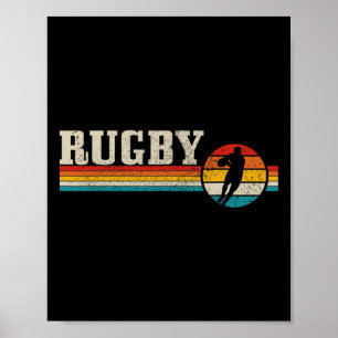 Poster Joueur de rugby vintage sport rétro hommes garçons