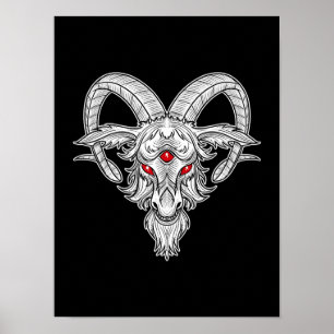 Poster Joueur de Satan de chèvre noire Baphomet Cool de B