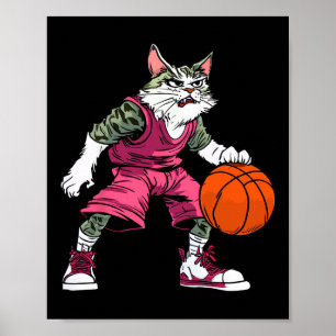 Poster Joueur de squelette de chat Squelette de chat