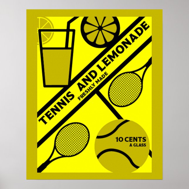 Poster Joueur de tennis de pelouse Art graphique (Devant)