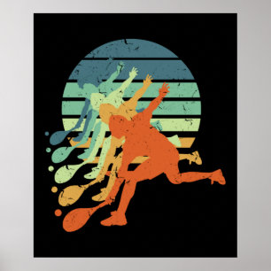 Poster Joueur de tennis de table rétro Ping Pong Lover Sp