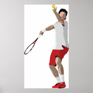 Poster Joueur de tennis en service