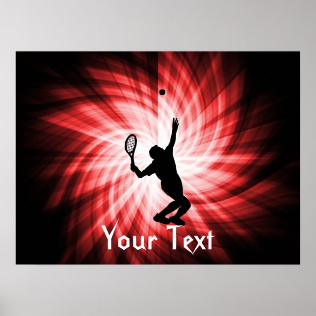 Poster Joueur de tennis ; Rouge (Devant)