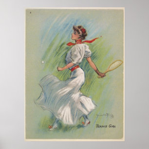 Poster Joueur de Tennis Vintage