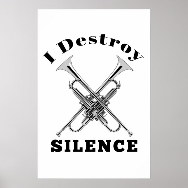 Poster Joueur de trompette je détruis le silence (Devant)