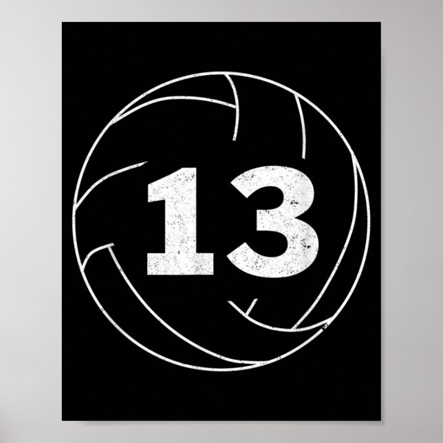 Poster Joueur de volley-ball Jersey numéro treize Graphis (Devant)