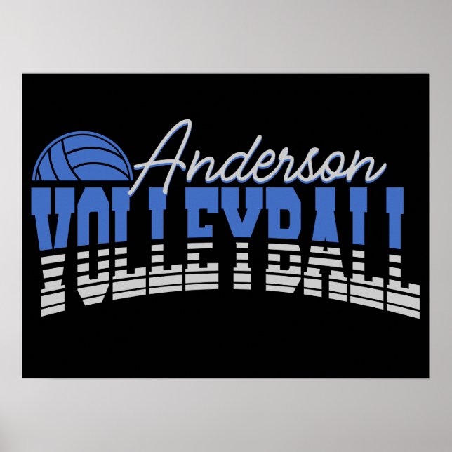 Poster Joueur de volley-ball personnalisé AJOUTER UN NOM  (Devant)