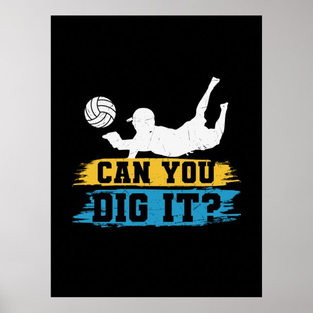 Poster Joueur de volley-ball | Pouvez-Vous Le Creuser ? (Devant)