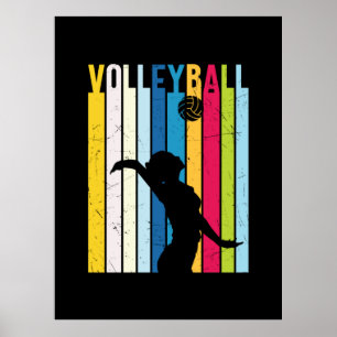 Poster Joueur de volley-ball   Volley-ball Vintage