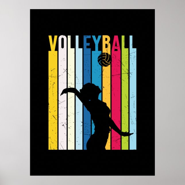 Poster Joueur de volley-ball | Volley-ball Vintage (Devant)