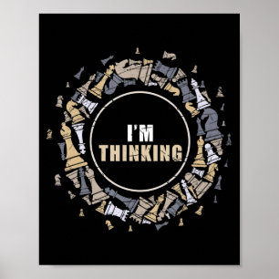 Poster Joueur d'échecs Nerd joueur d'échecs cadeau échecs