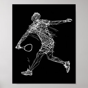 Poster Joueur Dminton Dessin Jeu De Navette Pour Garçons 
