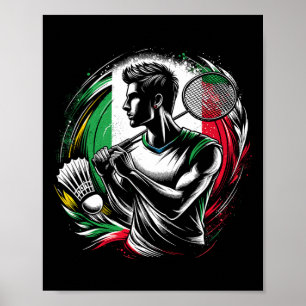 Poster Joueur Dminton Italien Sportsman Athlete Coach