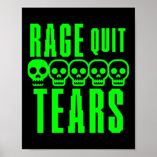 Poster Joueur drôle de sarcasme de jeu Rage Quitter Noob