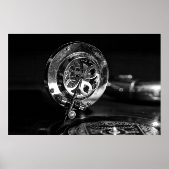 Poster Joueur Gramaphone de style ancien (Devant)