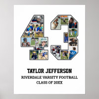 Joueur Numéro 43 Équipe sportive senior Collage ph