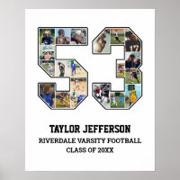 Joueur Numéro 53 Équipe sportive senior Collage ph