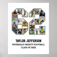 Joueur Numéro 62 Équipe sportive senior Collage ph