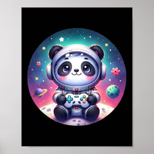 Poster Joueur Panda ours extraterrestre de cet univers Je