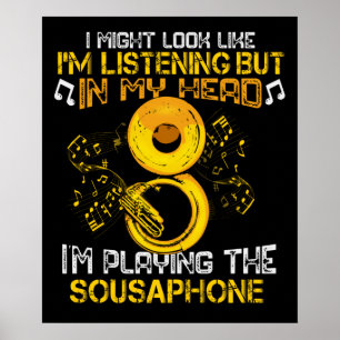 Poster Joueur Sousaphone Marching Band Cadeau Hommes Tuba