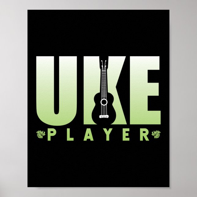 Poster Joueur Uke Ukulele Joueur Hawaï (Devant)