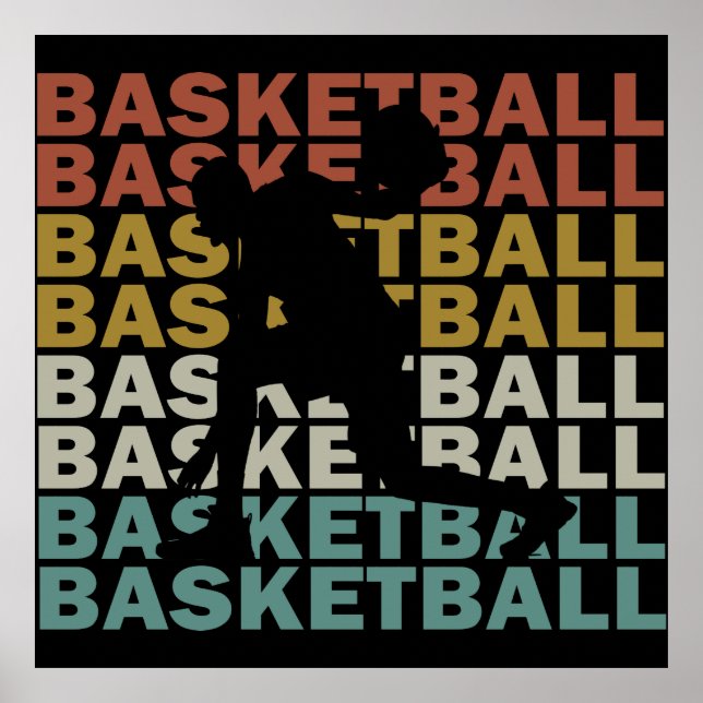 Poster joueur vintage de basket (Devant)