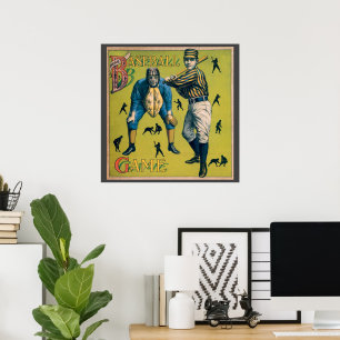 Poster Joueurs de baseball de sport vintage lors du match