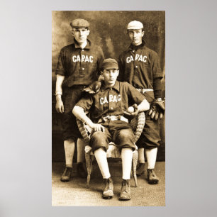 Poster Joueurs de baseball vintages