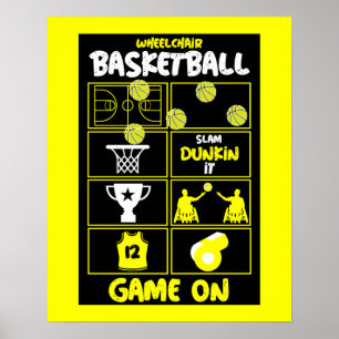 Poster Joueurs de basket-ball en fauteuil roulant