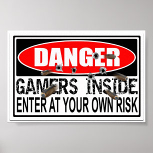 Poster Joueurs de danger à l'intérieur