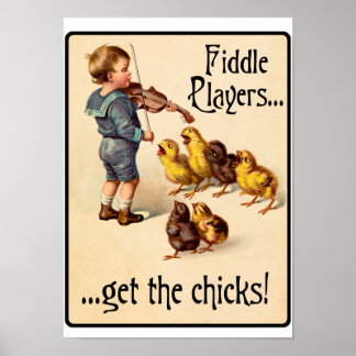 Poster Joueurs de Fiddle Obtenez les chiches Musique viol