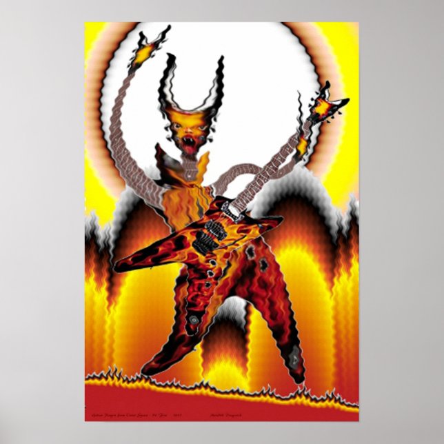 Poster Joueurs de guitare de la série spatiale (Devant)