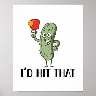 Poster Joueurs de Pickleball   Cadeaux de paddle-ball spo