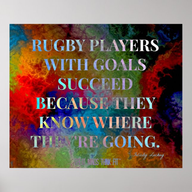 Poster Joueurs de rugby avec objectifs Citation pour le s (Devant)