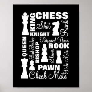 Poster Joueurs d'échecs Typographie Design